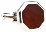 Metal Cufflinks with Redwood